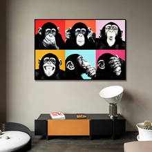 Funny Cute Colorful SixMonkey Canvas Painting Poster Print Wall Art Picture For Living Room Home Decor Wall Decor Frameless 2024 - buy cheap