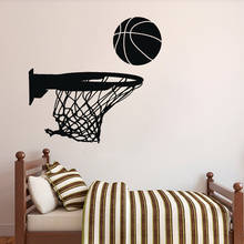 Баскетбольным кольцом, настенные виниловые обои, Стикеры для мальчиков комнаты спортивный Декор гараж Берлога украшения наклейки на стену спальни потолочные фрески P402 2024 - купить недорого
