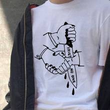 Camiseta de arte gótico Trust No One para mujer, ropa con gráfico divertido de moda, 100% algodón, estilo callejero, grunge, tumblr, informal, unisex 2024 - compra barato