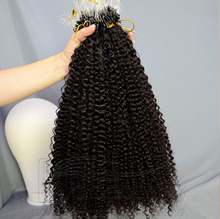 Aplique de cabelo humano com micro laço, longo, cacheado, pequeno, encaracolado, mongol, remy, com 100 fios, 100g 2024 - compre barato