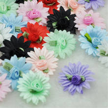 20pcs Satin Flower Rose sewing/wedding/the appliques Lots Mix color B175