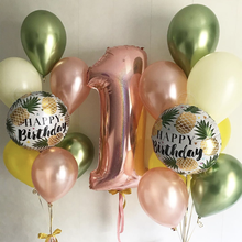 1 conjunto de 32 polegada rosa ouro número da folha balões metal pérola látex balões chá do bebê feliz aniversário decorações festa balões 2024 - compre barato