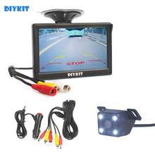 DIYKIT 5" LCD Display Rear View Car Monitor + LED Night Vision Car Camera Wire Parking Security System Kit Free Video Cable 2024 - buy cheap