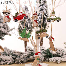 YORIWOO 5pcs Wooden Pendant Merry Christmas Decorations for Home 2020 Wood DIY Crafts Xmas Tree Hanging Ornaments New Year Gifts 2024 - buy cheap