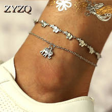 ZYZQ Beach Barefoot Sandals Elephant Anklet Sun pendant Foot Bracelet Fashion Jewelry for Women Ankle Bracelets Wholesale 2024 - buy cheap