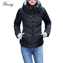 YMING-Chaqueta de plumón con guantes para mujer, abrigo con capucha, Parka de algodón grueso, estilo coreano, ropa de invierno 2024 - compra barato