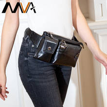 MVA 100% Sheep Leather Belt Bag Women's Waist Bag Small Fanny Pack For Women Multi-function Waist Pack Leather Money Belt Bags 2024 - buy cheap