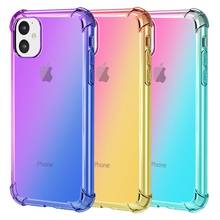 Capa de celular luxuosa em tpu gradiente, macia, cores gradientes, para iphone 5 partes se 11 pro max x xr xs max, capa para iphone 6 6s 7 8 plus 2024 - compre barato