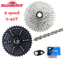 Sunrace-cassete de 9 velocidades para bicicleta, mountain bike, 11-40t, engrenagem de corrente, ampla relação de engrenagem, adaptador de roda, adequado para shimano sram 2024 - compre barato