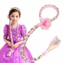 Kids Girls Blonde Cosplay Weaving Braid Tangled Rapunzel Princess Headband Hair Accesorries Girl Wig Headwear 4 Styles 2024 - buy cheap