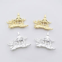 10 PCS Metal Pavilion Shape 31*40mm Vintage Bride Hair Accessories Tiara Charms For Jewelry Making 2024 - buy cheap