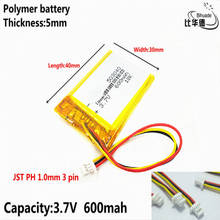 Jst ph-bateria de íon de lítio polímero, 1.0mm, 3 litros, 3.7v, 600mah, 503040 para tablet, pc, banco, gps, mp3,mp4 2024 - compre barato