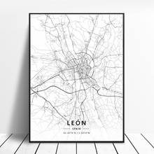 hd print Palma Aviles Girona Terrassa Jerez Leon Spain Canvas Art Map Poster wall painting home decor  frame 2024 - buy cheap