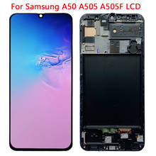 SUPER AMOLED Display For Samsung A50 LCD Display Touch Screen With Frame Digitizer Assembly For SM-A50 A505 A505F LCD Repair 2024 - buy cheap