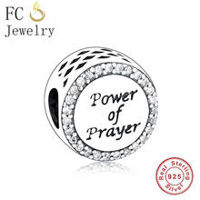 FC Jewelry Fit Original Brand Charm Bracelet 925 Silver Cross Book Power Of Prayer Beads For Making Christian Berloque 2020 2024 - buy cheap