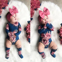 Newborn Infant Baby Girl Floral Long Sleeve Romper Jumpsuit Leg Warmer Outfit 0-24M 2024 - buy cheap