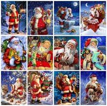 HUACAN 5D Diamond Painting Santa Claus Full Square Christmas Diamond Embroidery Mosaic Cartoon Handicraft Wall Art 2024 - buy cheap