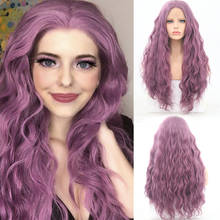 Charisma Loose Curly Wig  Synthetic Hair Lace Front Wigs Glueless Purple Color Heat Resistant Fiber Hair Middle Part Women Wigs 2024 - buy cheap