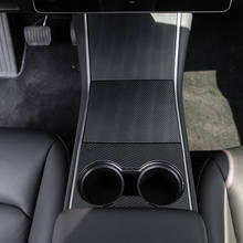 Для Tesla Model 3 2017-2020 матовый углеродное волокно стиль ABS центральная консоль держатель чашки панель Крышка отделка 4 шт./компл. 2024 - купить недорого