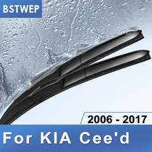 BSTWEP-escobillas de limpiaparabrisas para KIA Cee 'd Fit, brazos de botón/gancho, 2006, 2007, 2008, 2009, 2010, 2011, 2012, 2013, 2014, 2015, 2016, 2017 2024 - compra barato