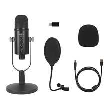 Kit de microfone para computador, condensador usb, com suporte de mesa em formato de u, para youtube 2024 - compre barato