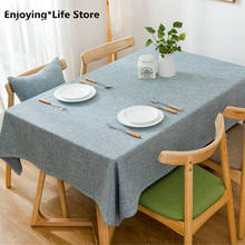 Mantel Rectangular de lino y algodón para mesa, cubierta redonda para comedor, boda, fiesta, color Beige, rosa, gris y azul 2024 - compra barato