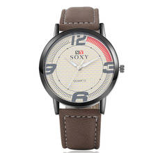 Soxy Watch New Design Wall Dial Leather Watch Men Fashion Casual Sports Quartz Wristwatch Hombre relojes women masculine saati 2024 - buy cheap