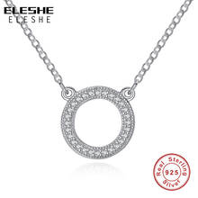 ELESHE Necklace Compatible With Original Jewelry Real 925 Sterling Silver Necklace Accented Circular Collier Pendant Necklace 2024 - buy cheap