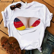 2021summer women Big Boobs Sexy Stomach print t shirt women short sleeve Creative Pattern Funny Female Tops novelty Tees 2024 - buy cheap