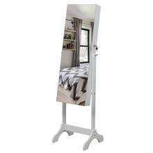 Prateleira de 4 camadas com espelho para armário, piso de madeira, ajustável, branco, com espelho interno, armazenamento de jóias 2024 - compre barato