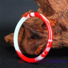 Brazalete de Jade, pulsera, amuleto, moda china tallada, regalos, joyería de jadeíta, encanto Natural rojo y blanco 2024 - compra barato