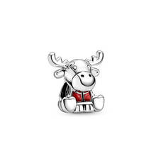 2020 New Original 925 Sterling Silver Beads Red Reindeer Charm Animal Fit Pandora  Bracelet Bangle DIY Women Jewelry 2024 - buy cheap