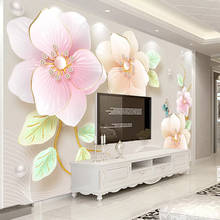 Mural personalizado para pared, pintura 3D en relieve de joyería, flor de estilo europeo, Fondo de TV para sala de estar, papel tapiz fotográfico para paredes, Rollo 3D 2024 - compra barato