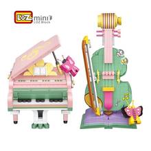 LOZ Blocks DIY Building Bricks Cute Piano Model Toys for Children Juguetes Violin Kids Gifts Girls Present Christmas 4107 2024 - buy cheap