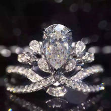 Новинка, изысканная Минималистичная корона в виде капли воды Caibao, ювелирное изделие, подарок на свадьбу, кольцо на помолвку 2024 - купить недорого