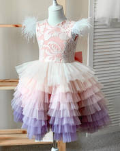 Kids Colourful Puffy Dress For Girls Ball Gown Baby Girl Princess Dresses for Party Costumes Children Clothing 2024 - buy cheap