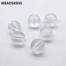 New arrival! 20mm 110pcs Clear acrylic Striped Ball shape beads for Earrings parts,hand Made Jewelry Findings & Components 2024 - buy cheap
