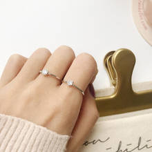 Женское тонкое кольцо из стерлингового серебра 925 пробы с кристаллами, серебряное кольцо с кубическим цирконием, обручальное кольцо, ювелирные изделия 2024 - купить недорого