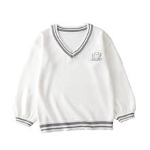 Japonês high school uniforme casais amantes pullovers homem mulher manga longa urso bordado blusas estilo britânico fino malhas 2024 - compre barato