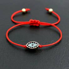 Pulsera con cadena trenzada de hilo de cuerda roja para hombre y mujer, brazalete con colgante de ojo malvado de la suerte, color negro, regalo de joyería 2024 - compra barato