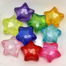 50 Mixed Color Acrylic Faceted Star Charm Beads 16mm "Bead in Bead" 2024 - buy cheap