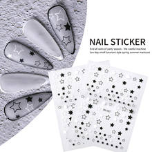 1pcs Black White Star 3D Nail Art Stickers Snake Leopard Letter  Pattern Transfer Decals Nail Art Decoration Tip Slider new 2024 - buy cheap