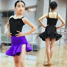 Children's Latin Dance Costume Girl Practice Dress Summer Sleeveless Latin Dance Skirt 2024 - buy cheap