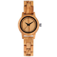 Reloj de pulsera de madera Natural para mujer, pulsera de mano de estilo Casual, sencillo, redondo 2024 - compra barato