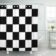 Cuadros de carreras en blanco y negro, cortina de ducha con patrón de bandera, impermeable, tela de poliéster, 72x72 pulgadas 2024 - compra barato