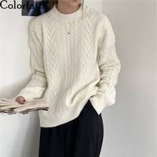 Colorfaith-suéteres cálidos para mujer, jerséis minimalistas de gran tamaño, Harajuku, Top Vintage de punto, Primavera e invierno, 2021, SW1115JX 2024 - compra barato