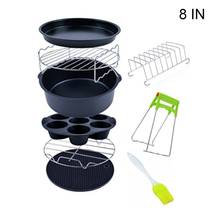 2022 New 9pcs/set 6/7/8 Inches Air Fryer Accessories Kitchen Pizza Tray Grill Toast Rack 2024 - buy cheap