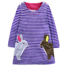 Sping-Vestido de manga larga para niñas pequeñas, ropa de princesa con apliques de animales, para fiesta, 2021, envío directo 2024 - compra barato
