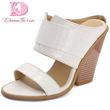 Doratasia 2020 Dropship Big Size 48 Top Quality Brand design Chunky High Heels Mules Slipper Summer Sandals Women Shoes Woman 2024 - buy cheap
