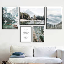 Alps Snow Mountain Pine Forest Lake Cactus Art Canvas Painting Nordic Posters And Prints Wall Pictures For Living Room Decor 2024 - buy cheap